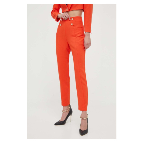 Nohavice Morgan dámske, oranžová farba, cigaretový strih, vysoký pás