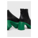 Kožené topánky chelsea Karl Lagerfeld ASTRAGON dámske, čierna farba, na podpätku, KL33840
