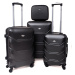 Čierna sada 4 luxusných ľahkých kufrov &quot;Luxury&quot; - veľ. S, M, L, XL