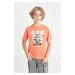 DEFACTO Boy's Crew Neck Printed Short Sleeve T-Shirt