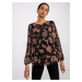 Black and camel blouse with viscose Liana