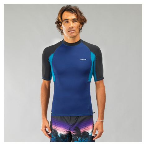 Pánske tričko 500 s UV ochranou na surf krátky rukáv modré OLAIAN