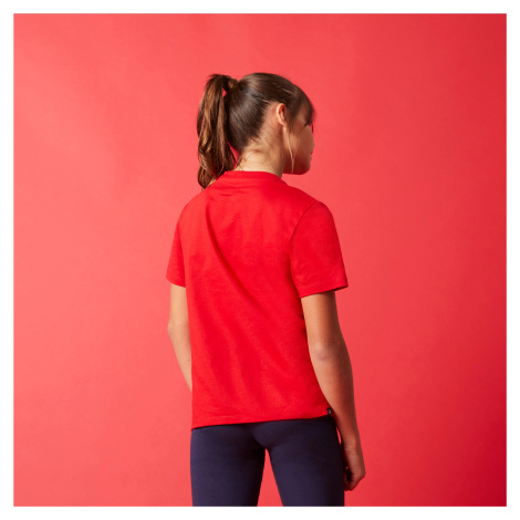 Detské bavlnené tričko unisex červené DOMYOS