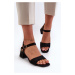 Women's sandals on an eco-suede block, black Leisha