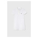 Dievčenské bavlnené šaty Lacoste EJ2816 001 biela farba, mini, rovný strih