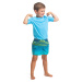 Detské plážové šortky 100 pruhované tyrkysové