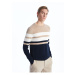 LC Waikiki Crew Neck Long Sleeve Striped Men's Knitwear Sweater