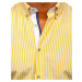 Žltá pánska prúžkovaná košeľa s dlhými rukávmi Bolf 20704