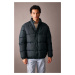 DEFACTO Stand Collar Puffer Jacket with Zipper and Snap Pocket