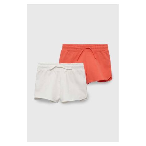 Detské bavlnené šortky zippy 2-pak oranžová farba, jednofarebné, nastaviteľný pás