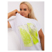 Ecru-lime sweatshirt plus size with print