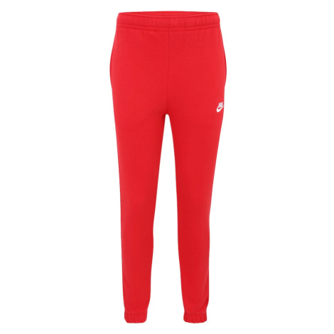 Nike Sportswear Nohavice 'Club Fleece'  červená / biela