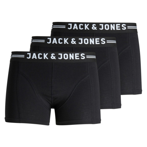 Jack&Jones 3 PACK - pánske boxerky SENSE 12081832 Black Black waistband XL Jack & Jones