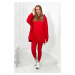 Cotton set insulated sweatshirt + leggings red