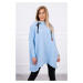 Oversize sweatshirt with asymmetrical sides of cyan color