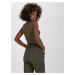 KHAKI CROP TOP S GOMBÍKMI RILEY -RV-TP-7528.11X-KHAKI