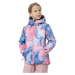 4F JUNIOR-GIRLS SKI JACKET JKUDN002-56A-LIGHT PINK ALLOVER Ružová