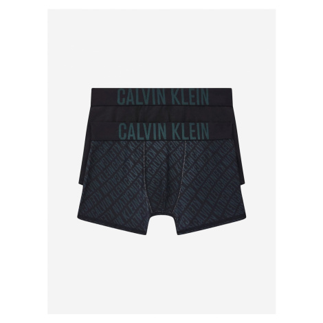 Calvin Klein Set of two boys' boxer shorts in black and dark green Calvin - unisex
