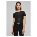 Women's short fishnet T-shirt black