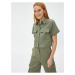 Koton Crop Safari Shirt Pocket Modal Blended