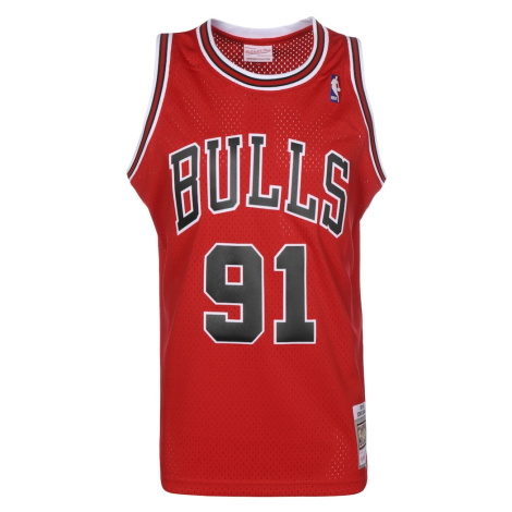 Mitchell & Ness Tričko 'DENNIS RODMAN'  ohnivo červená / čierna / biela