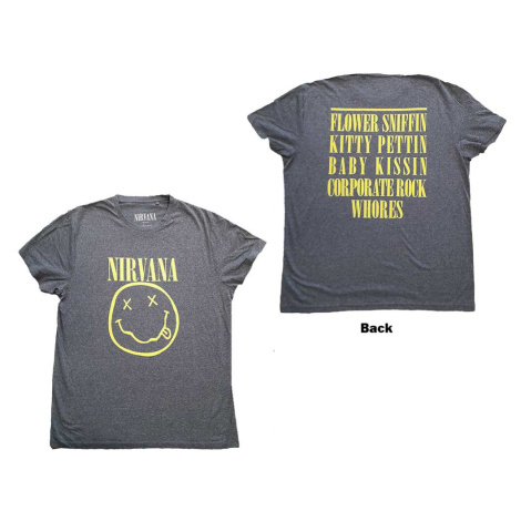 Nirvana tričko Yellow Smiley Šedá
