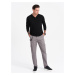 Ombre Men's pants with cargo pockets and leg hem - grey