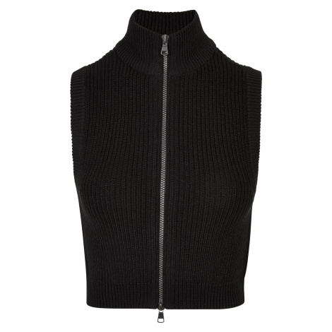 Women's short knitted vest black Urban Classics