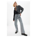 Trendyol Gray Pocket Detailed High Waist 90's Wide Leg Jeans