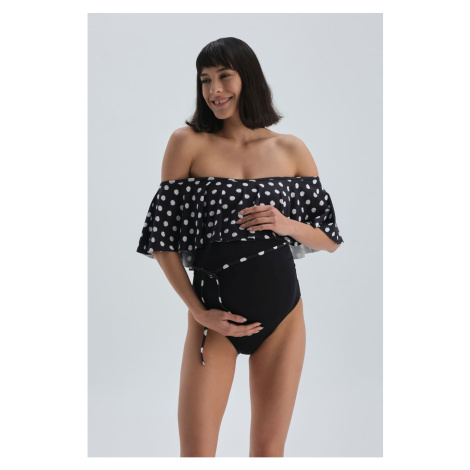 Dagi Maternity Swimsuit - Black - Polka dot