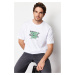 Trendyol White Relaxed/Comfortable Fit 100% Cotton Printed T-Shirt