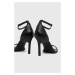 Kožené sandále Calvin Klein GEO STILETTO SANDAL čierna farba, HW0HW01610
