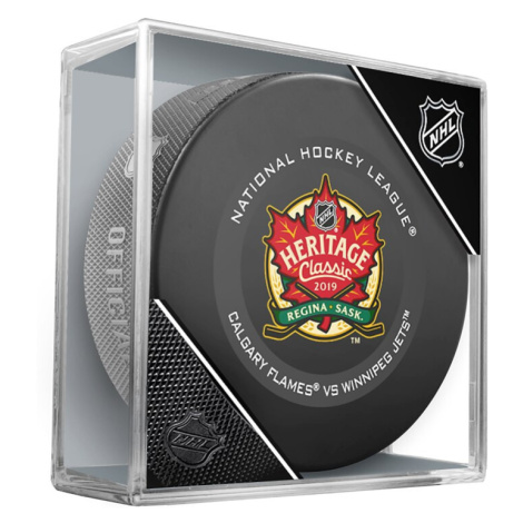 NHL produkty puk 2019 Heritage Classic Official Game Puck Winnipeg Jets vs. Calgary Flames