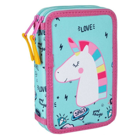 Oxybag UNICORN ICONIC Dvojposchodový peračník, tyrkysová, veľkosť