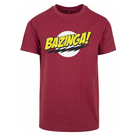 Pánske tričko MERCHCODE Big Bang Theory Bazinga Tee Farba: burgundy