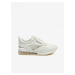 White Womens Sneakers with Leather Details Michael Kors Allie Stride Extre - Ladies