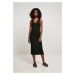 Women's sleeveless midi dress with ribbing black