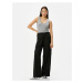 Koton Wide Leg Trousers with Pocket Waist Asymmetrical Button Detail