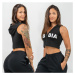 NEBBIA - Crop mikina bez rukávov MUSCLE MOMMY 258 (black) - NEBBIA