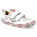 Barefoot textilné tenisky Froddo - BF D-Velcro White+ ružové