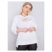 White cotton blouse plus sizes with patch