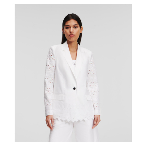 Sako Karl Lagerfeld Embroidery Blazer White