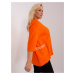 Orange loose plus size neckline blouse