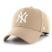 Šiltovka s prímesou vlny 47brand MLB New York Yankees béžová farba, s nášivkou, B-MVP17WBV-KHB