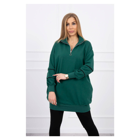 Sweatshirt with zipper and pockets green