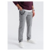 Ombre Men's pants with cargo pockets and leg hem - grey