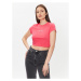 Tommy Jeans Tričko Essential Logo DW0DW15444 Ružová Cropped Fit