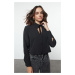 Trendyol Black Cut Out Detailed Crop Regular Fit Woven Shirt