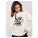 Ecru women's insulated sweatshirt with print