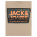 Jack & Jones Plus Tričko 'LOGAN'  tmavobéžová / zelená / oranžová / čierna